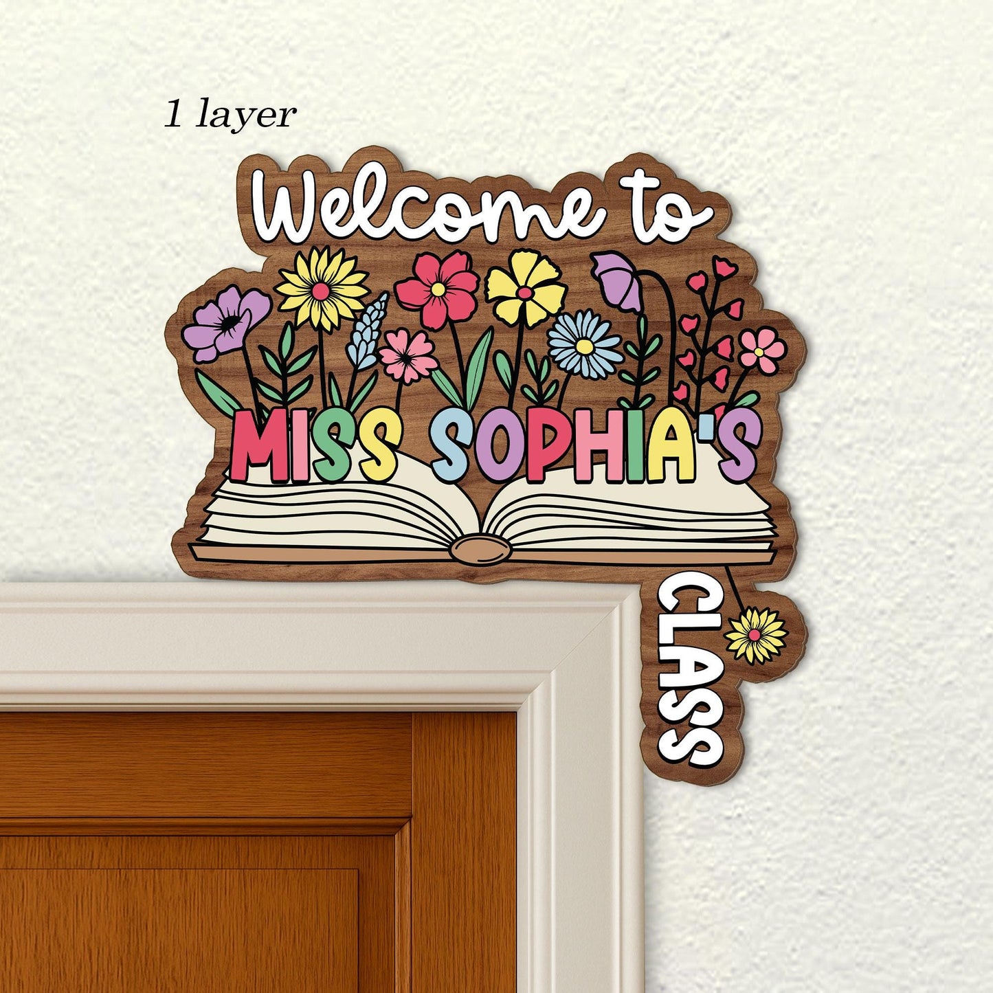 Classroom Doorframe Sign, Teacher Door Hanger With Flower, Classroom Door Sign, Doorframe Teacher, Back To School Sign, Teacher Appreciation