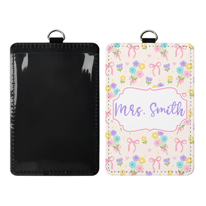 Personalized Teacher ID Badge Holder, Custom Badge Holder, ID Holder, Lanyard Accessory, Teacher Appreciation Gift, Back To School Gift