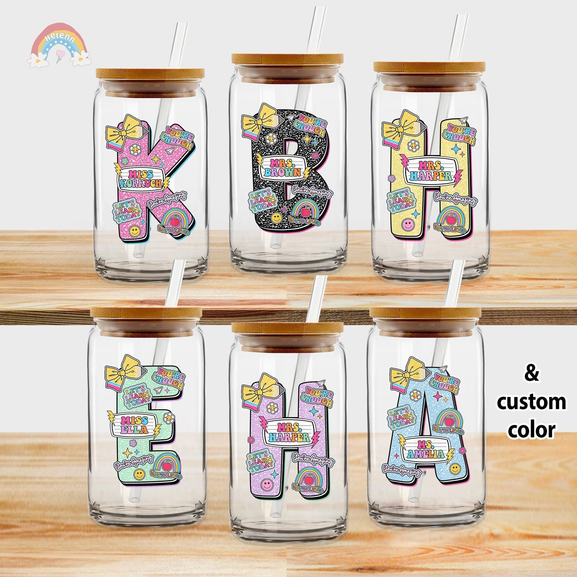 Custom Teacher Gift, Personalized Tumbler Gift for Teacher Composition Book, Teacher Tumbler with Lid and Straw, Teacher Appreciation Gift