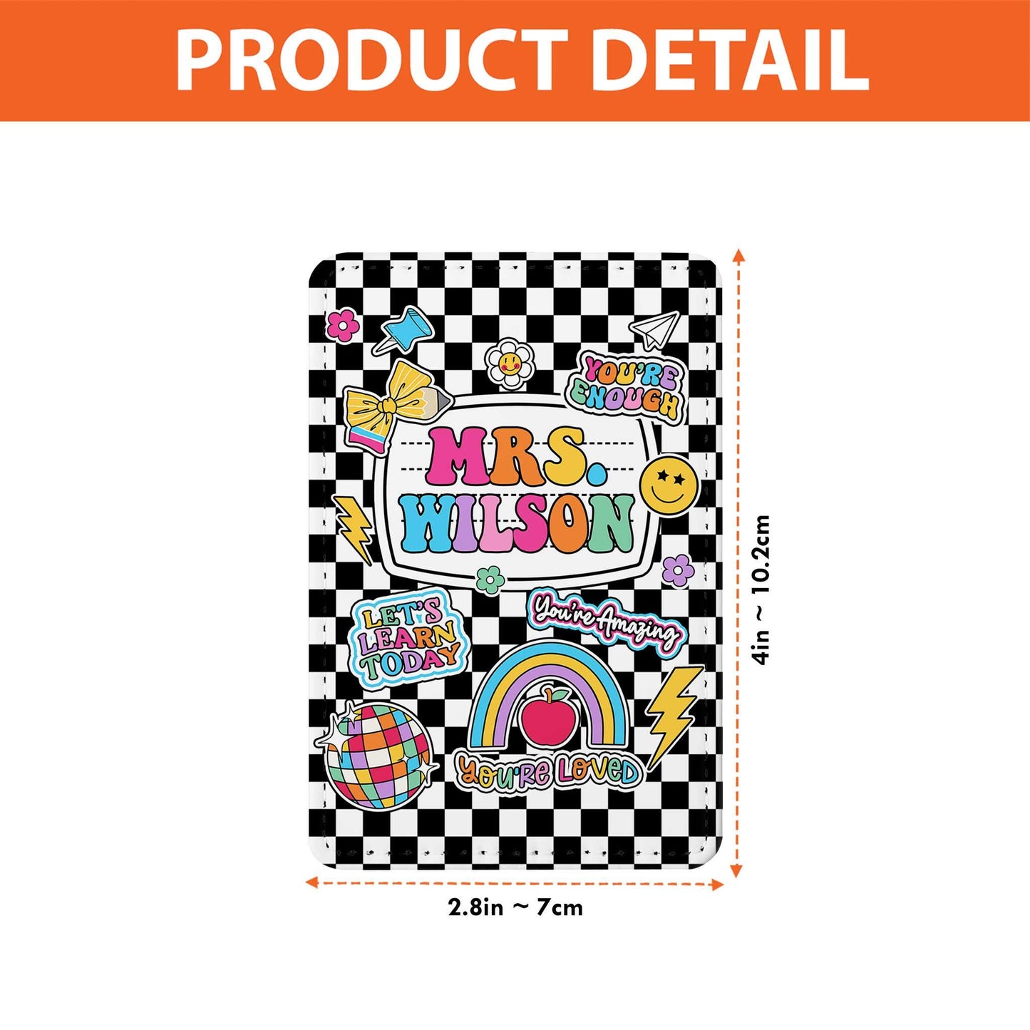 Teacher ID Badge Holder, Teacher Appreciation Gift, Custom ID Holder School Supply Theme, Teacher Lanyard With Name, Back To School Gift