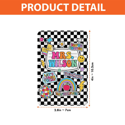 Teacher ID Badge Holder, Teacher Appreciation Gift, Custom ID Holder School Supply Theme, Teacher Lanyard With Name, Back To School Gift