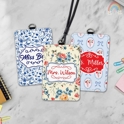 Personalized Teacher ID Badge Holder, Custom Badge Holder, ID Holder, Lanyard Accessory, Teacher Appreciation Gift, Back To School Gift