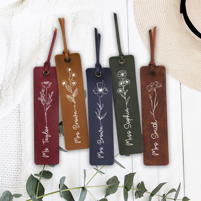 Personalized Teacher Leather Bookmark, Librarian Gift Book Lover, Back To School, Custom Bookmark, Teacher Gifts, Teacher Appreciation Gift