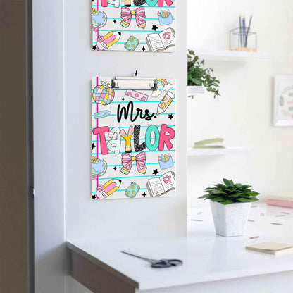 Custom Teacher Clipboard, Acrylic Clipboard For Teacher, Personalized Teacher Gift, Back To School, Teacher Appreciation Gift, Teacher Gift