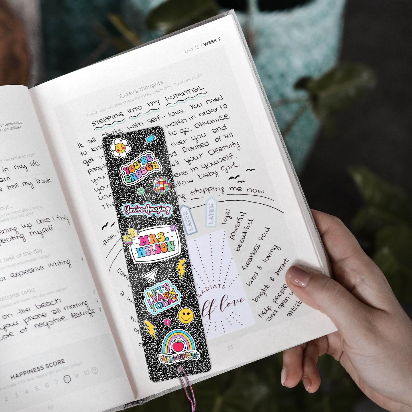 Personalized Teacher Bookmarks, Composition Book Bookmark Teacher Gifts, Teacher Appreciation Gift, Thank You Teacher, Back To School Gift