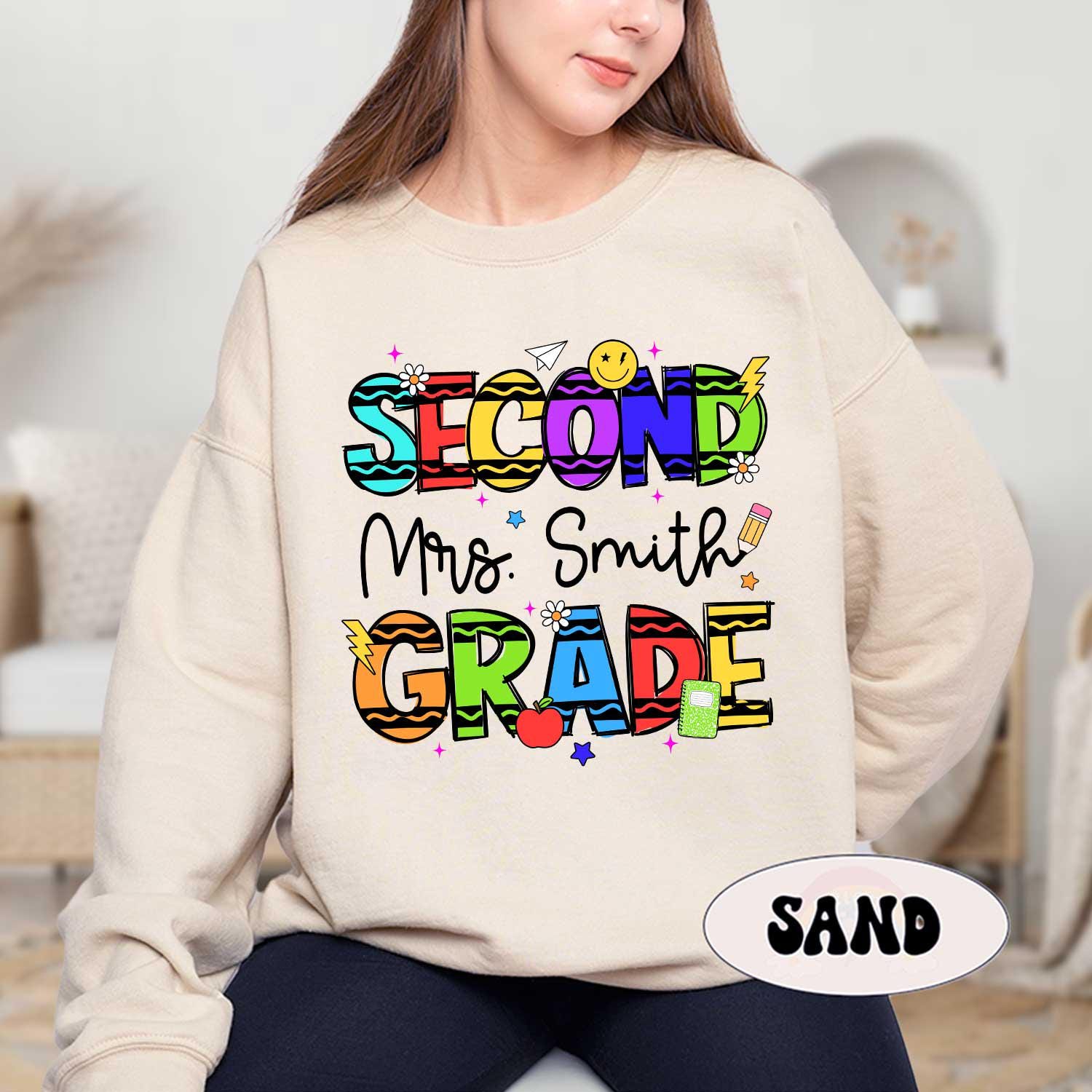 Custom Second Grade Teacher Shirt, 2nd Grade Teacher Shirt, Custom Teacher Name Shirt, Back To School Shirt, Teacher Appreciation Gift