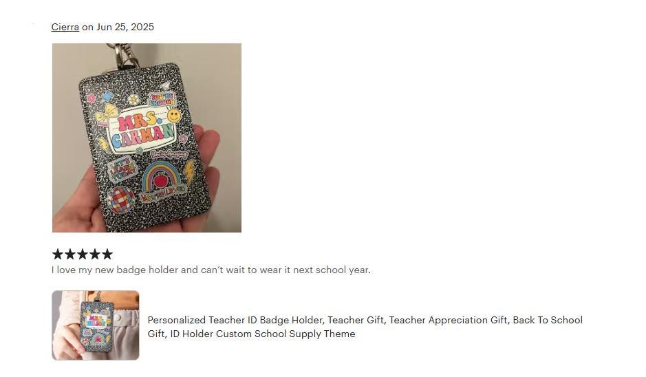 Personalized Teacher ID Badge Holder, Teacher Gift, Teacher Appreciation Gift, Back To School Gift, ID Holder Custom School Supply Theme