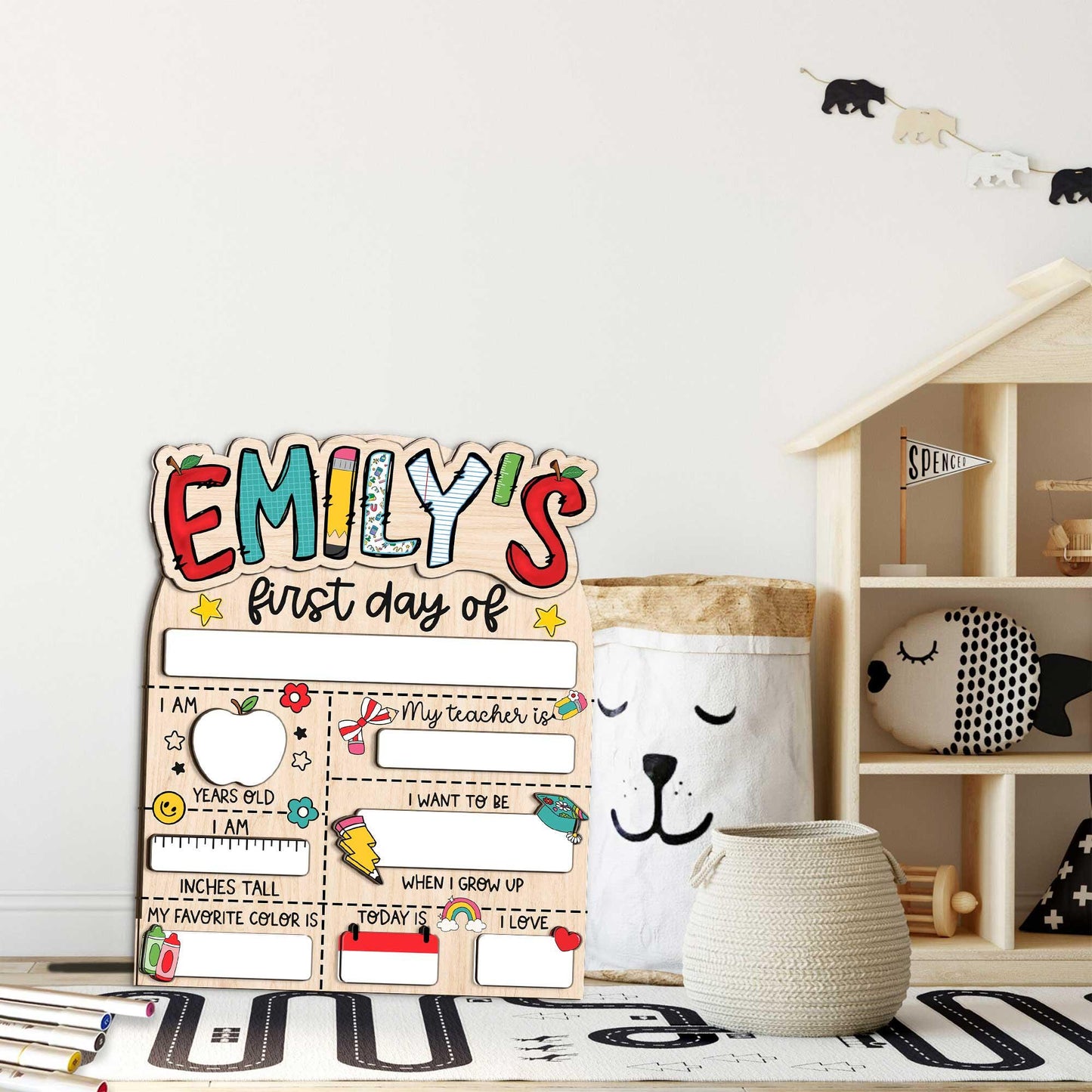 First Day of School Sign, Back to School Sign, Preschool Kindergarten 1st Day of School Sign, School Board, First And Last Day School Sign