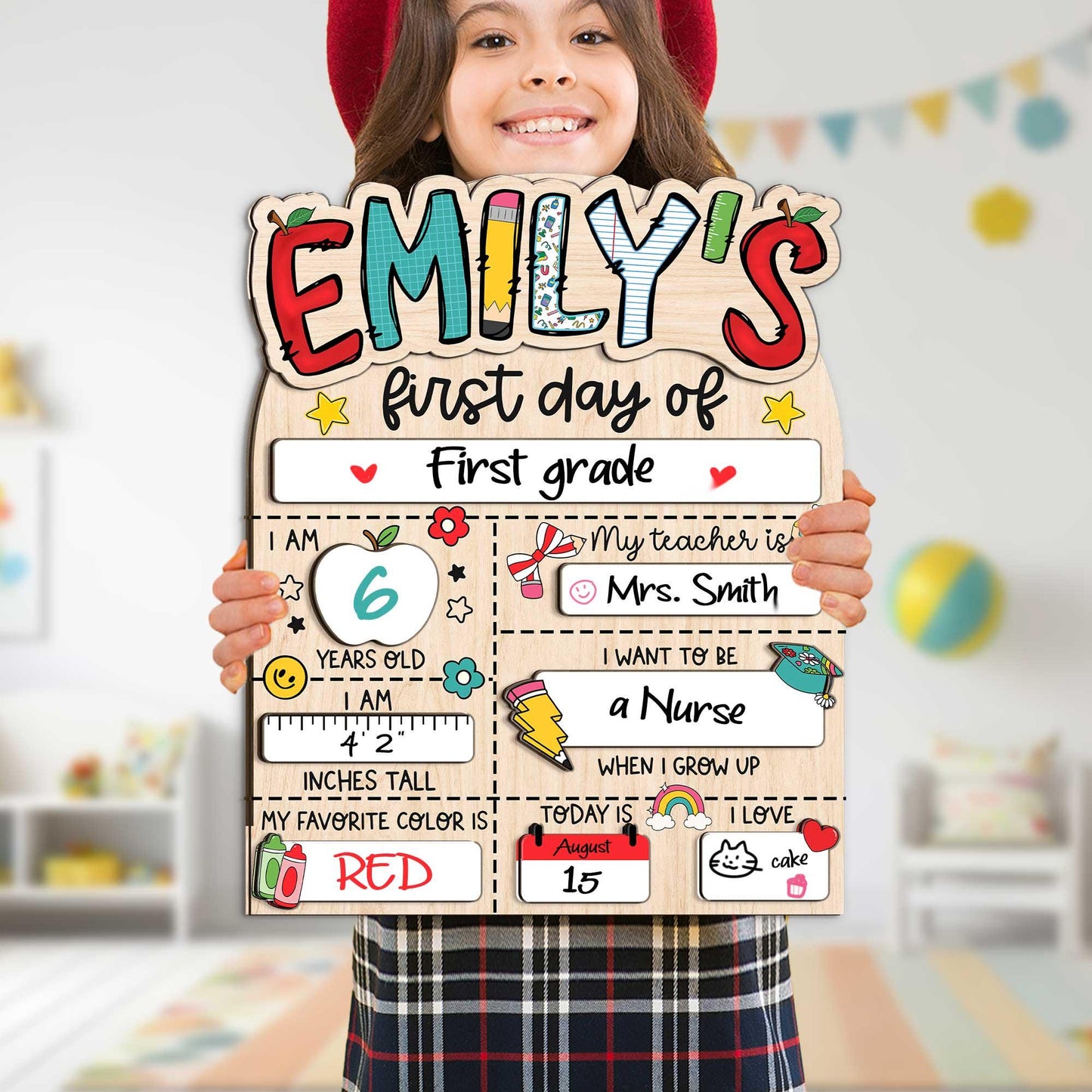 First Day of School Sign, Back to School Sign, Preschool Kindergarten 1st Day of School Sign, School Board, First And Last Day School Sign