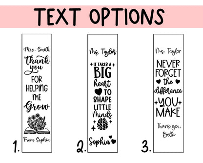 Personalized Teacher Bookmarks, Bookmark for Teacher, Thank You Gift Teacher's Day Gift, Custom Gifts for Teacher, Teacher Appreciation Gift