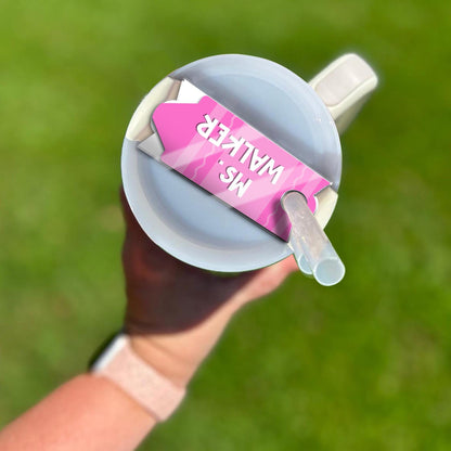 Custom Pencil Tumbler Name Tag, Teacher Stanley Name Plate, 40oz/30oz Tumbler Lid Name Tag, Back To School Gift, Teacher Appreciation Gift