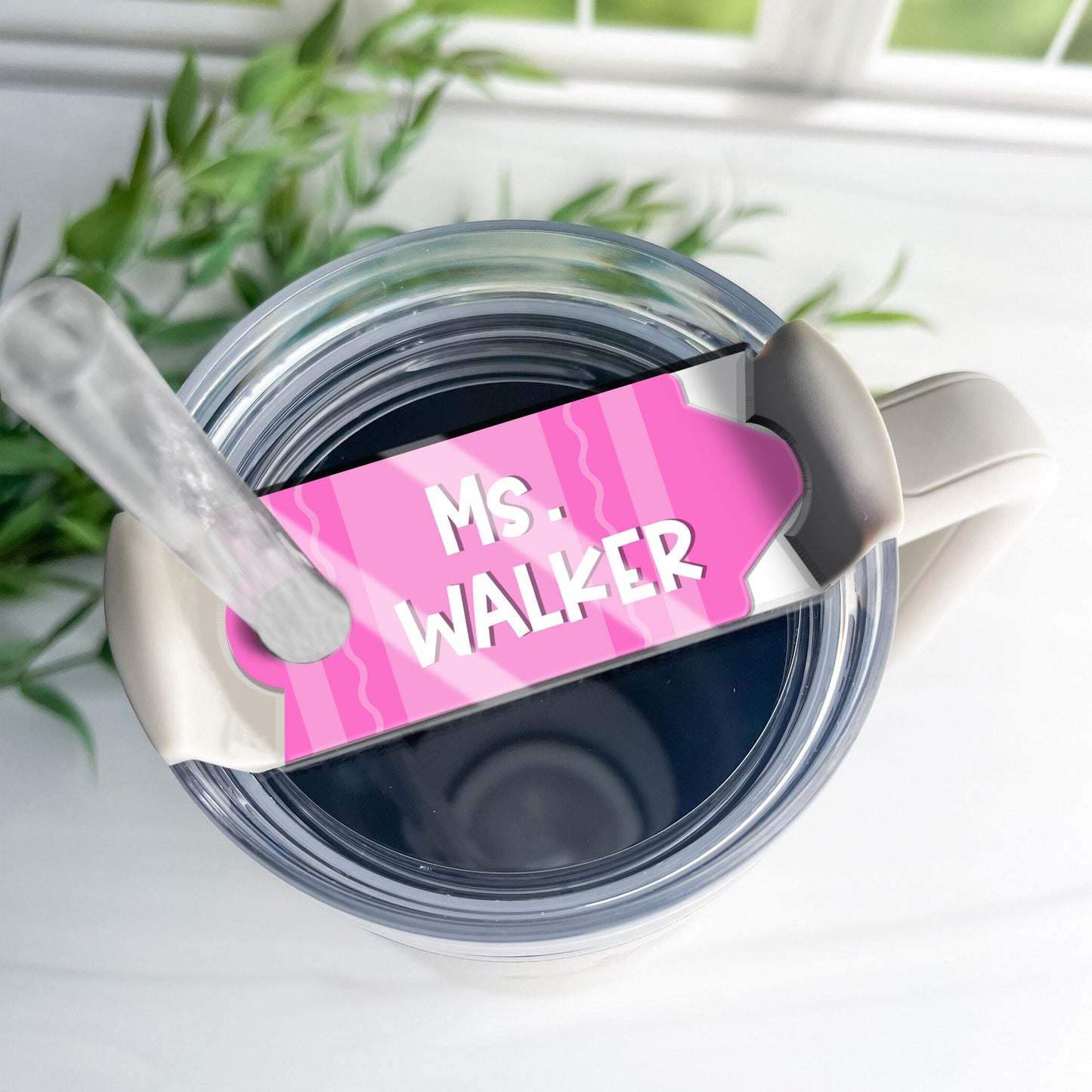 Custom Pencil Tumbler Name Tag, Teacher Stanley Name Plate, 40oz/30oz Tumbler Lid Name Tag, Back To School Gift, Teacher Appreciation Gift