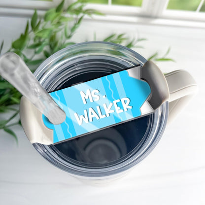 Custom Pencil Tumbler Name Tag, Teacher Stanley Name Plate, 40oz/30oz Tumbler Lid Name Tag, Back To School Gift, Teacher Appreciation Gift