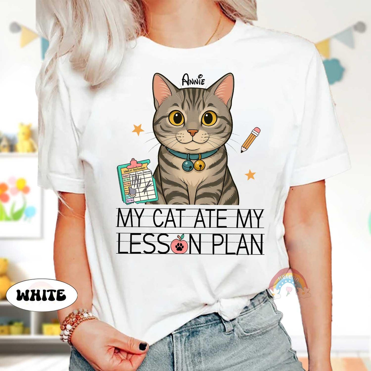 My Dog Ate My Lesson Plan Custom Teacher Shirt Pet Photo, Funny Teacher, Back To School, Dog Mom Teacher Life, Teacher Appreciation Gift