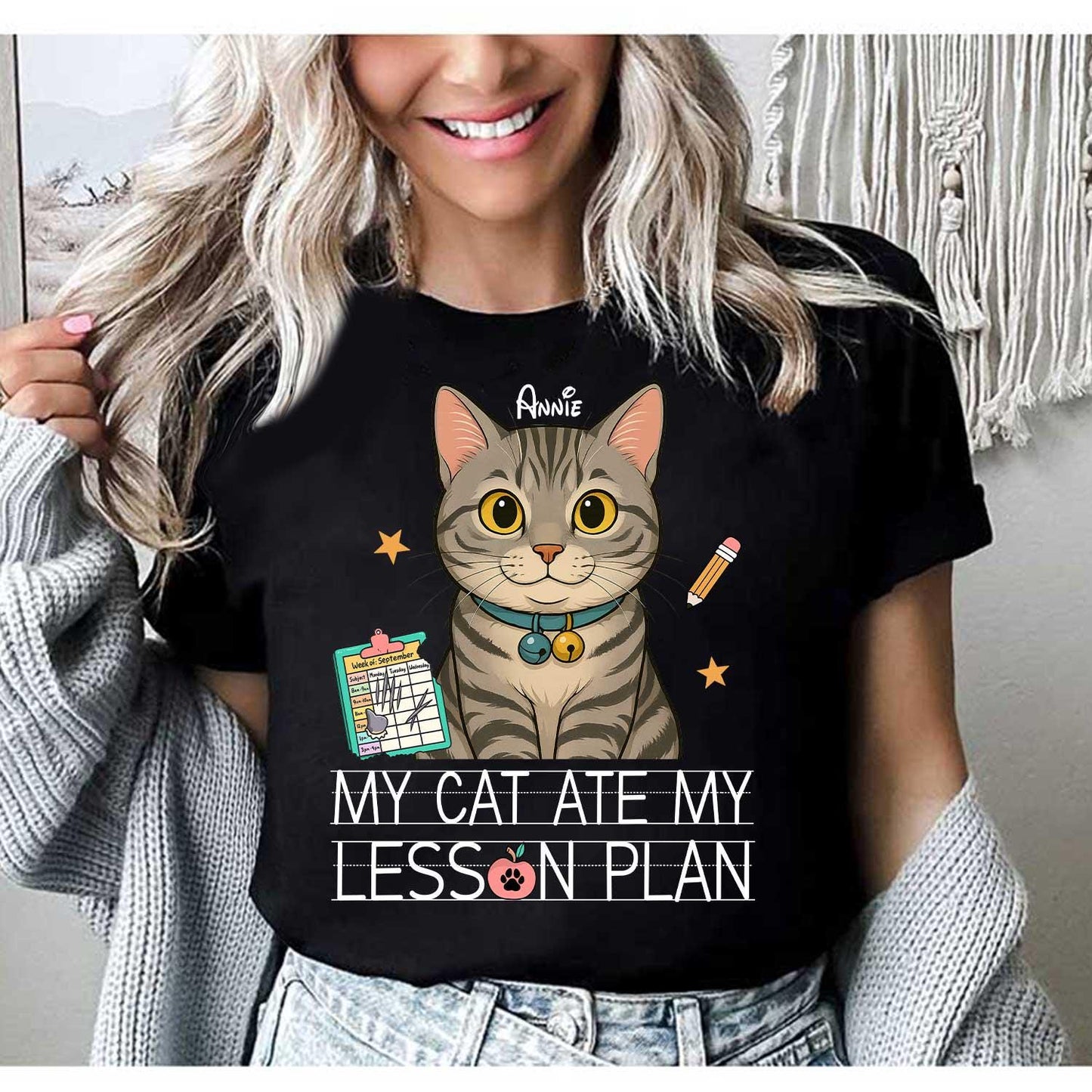 My Dog Ate My Lesson Plan Custom Teacher Shirt Pet Photo, Funny Teacher, Back To School, Dog Mom Teacher Life, Teacher Appreciation Gift
