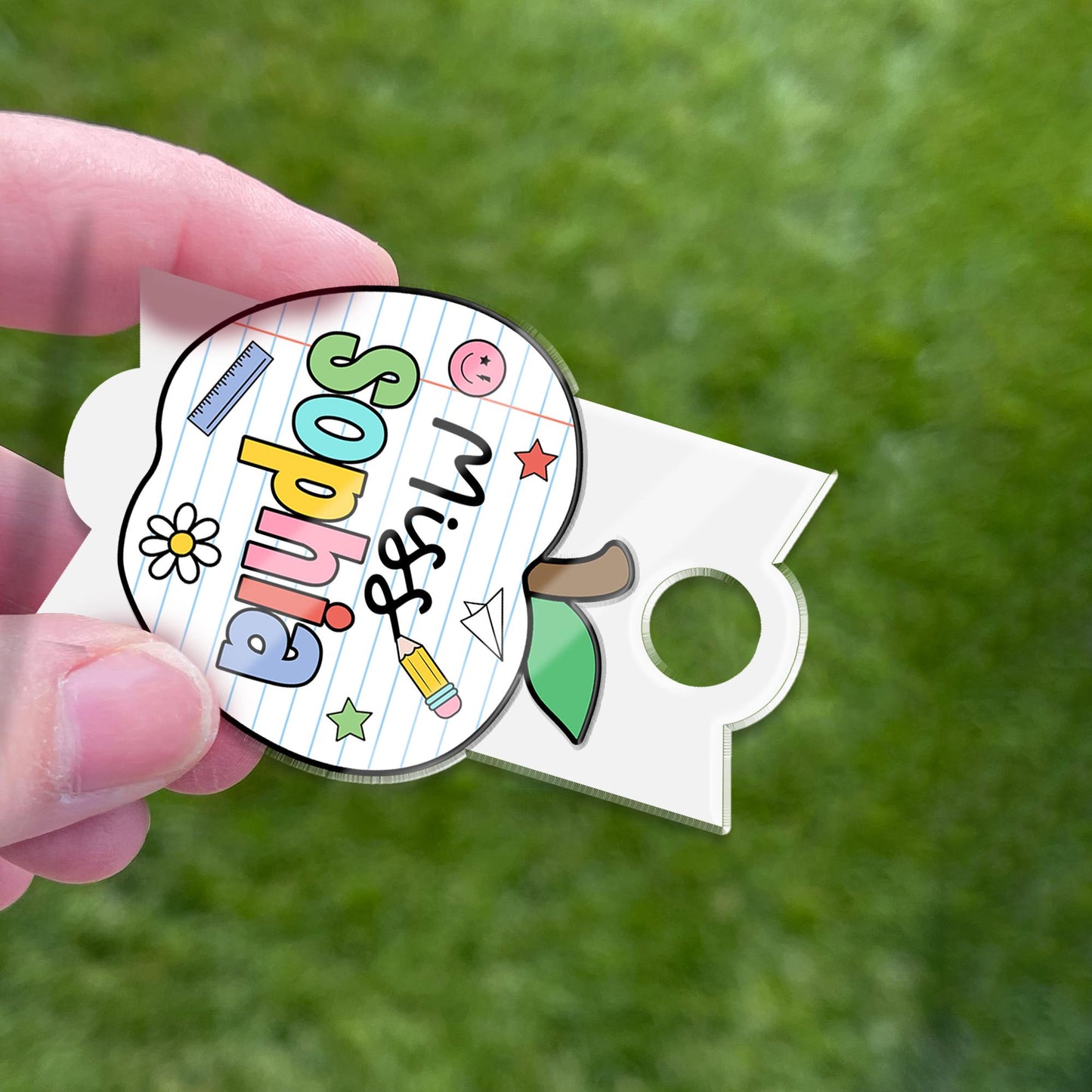 Custom Tumbler Name Tag, Personalized Apple Topper 40oz/30oz, Teacher Gifts, Tumbler Name Plate, Back To School, Teacher Appreciation Gift