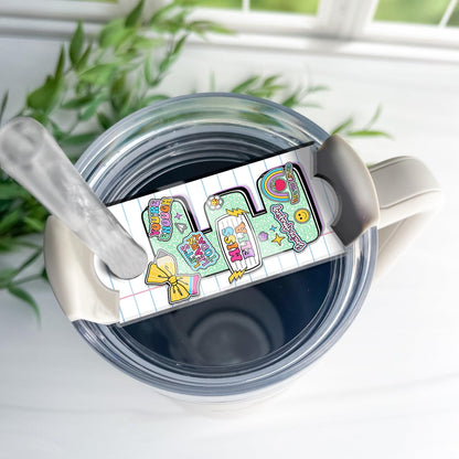 Personalized Tumbler Name Plate Composition Book, Teacher Gifts, 40oz/30oz Tumbler Lid Name Tag, Back To School, Teacher Appreciation Gift