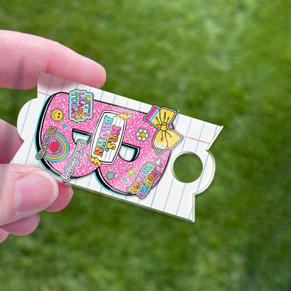 Personalized Tumbler Name Plate Composition Book, Teacher Gifts, 40oz/30oz Tumbler Lid Name Tag, Back To School, Teacher Appreciation Gift