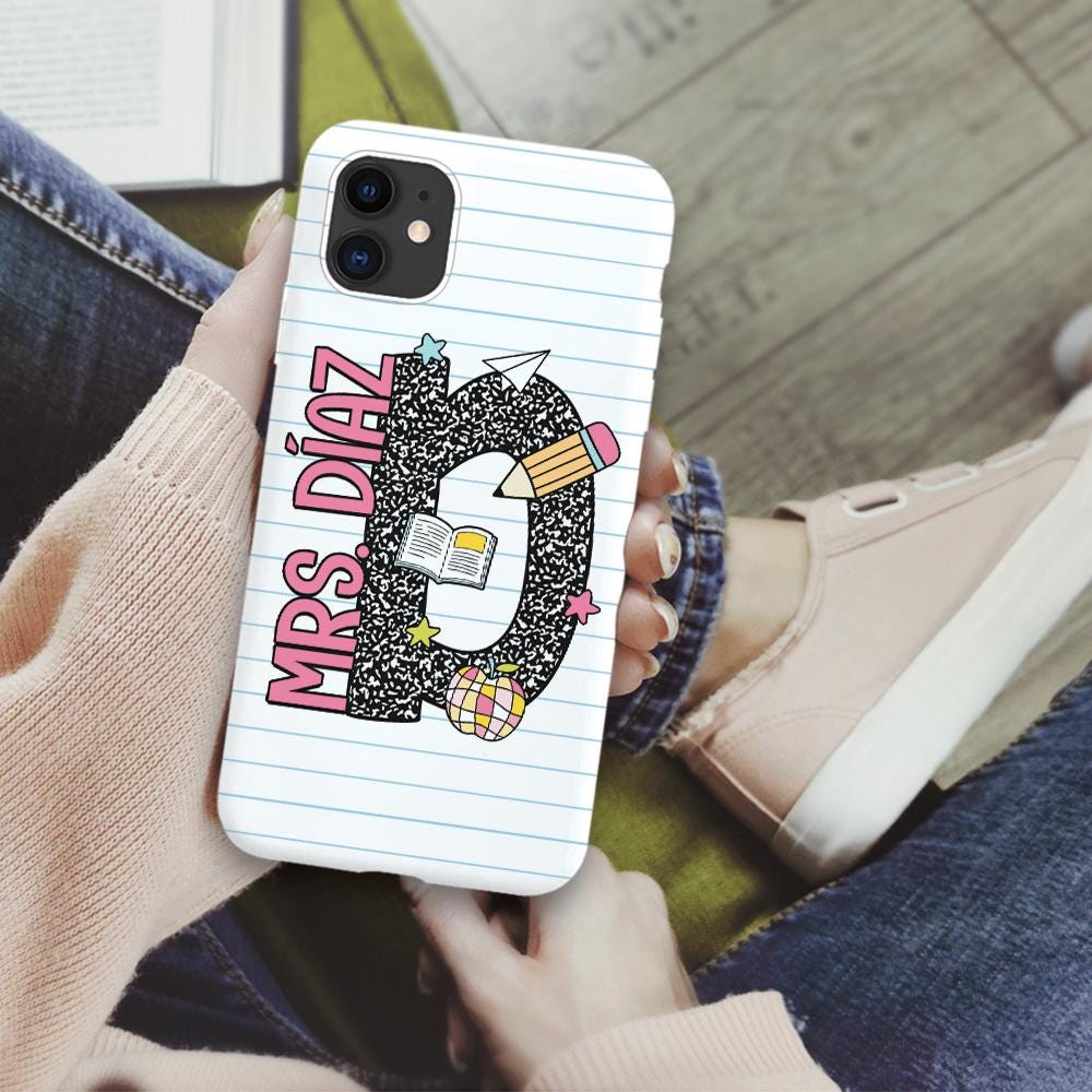 Personalized Teacher Phone Case School Supply Phone Case, Teacher Gifts, Custom Teacher Name, Back To School Gift, Teacher Appreciation Gift