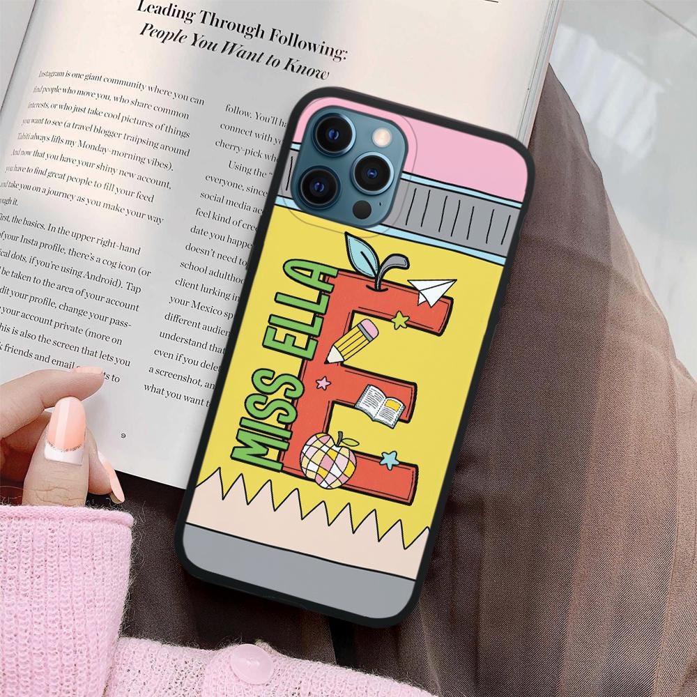 Personalized Teacher Phone Case School Supply Phone Case, Teacher Gifts, Custom Teacher Name, Back To School Gift, Teacher Appreciation Gift