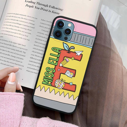 Personalized Teacher Phone Case School Supply Phone Case, Teacher Gifts, Custom Teacher Name, Back To School Gift, Teacher Appreciation Gift