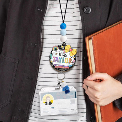 Teacher Lanyard, Personalized Trendy Lanyard for Keys ID Badge Lanyard, Teacher Lanyard with Name, Beaded Lanyard, Teacher Appreciation Gift