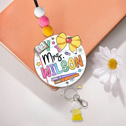 Teacher Lanyard, Personalized Trendy Lanyard for Keys ID Badge Lanyard, Teacher Lanyard with Name, Beaded Lanyard, Teacher Appreciation Gift