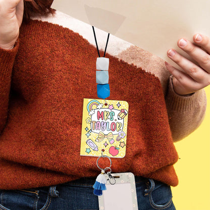 Custom Teacher Lanyard with Name, Teacher Appreciation Gift, Personalized Trendy Lanyard for Keys ID Badge, Beaded Lanyard Back To School