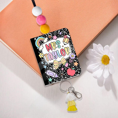 Custom Teacher Lanyard with Name, Teacher Appreciation Gift, Personalized Trendy Lanyard for Keys ID Badge, Beaded Lanyard Back To School