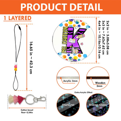 Personalized Lanyard for Keys or ID Badge, Custom Teacher Lanyard with Name, Beaded Lanyard, Back To School Gift, Teacher Appreciation Gift