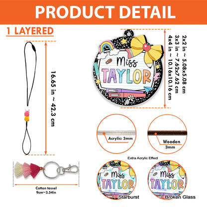 Teacher Lanyard, Personalized Trendy Lanyard for Keys ID Badge Lanyard, Teacher Lanyard with Name, Beaded Lanyard, Teacher Appreciation Gift