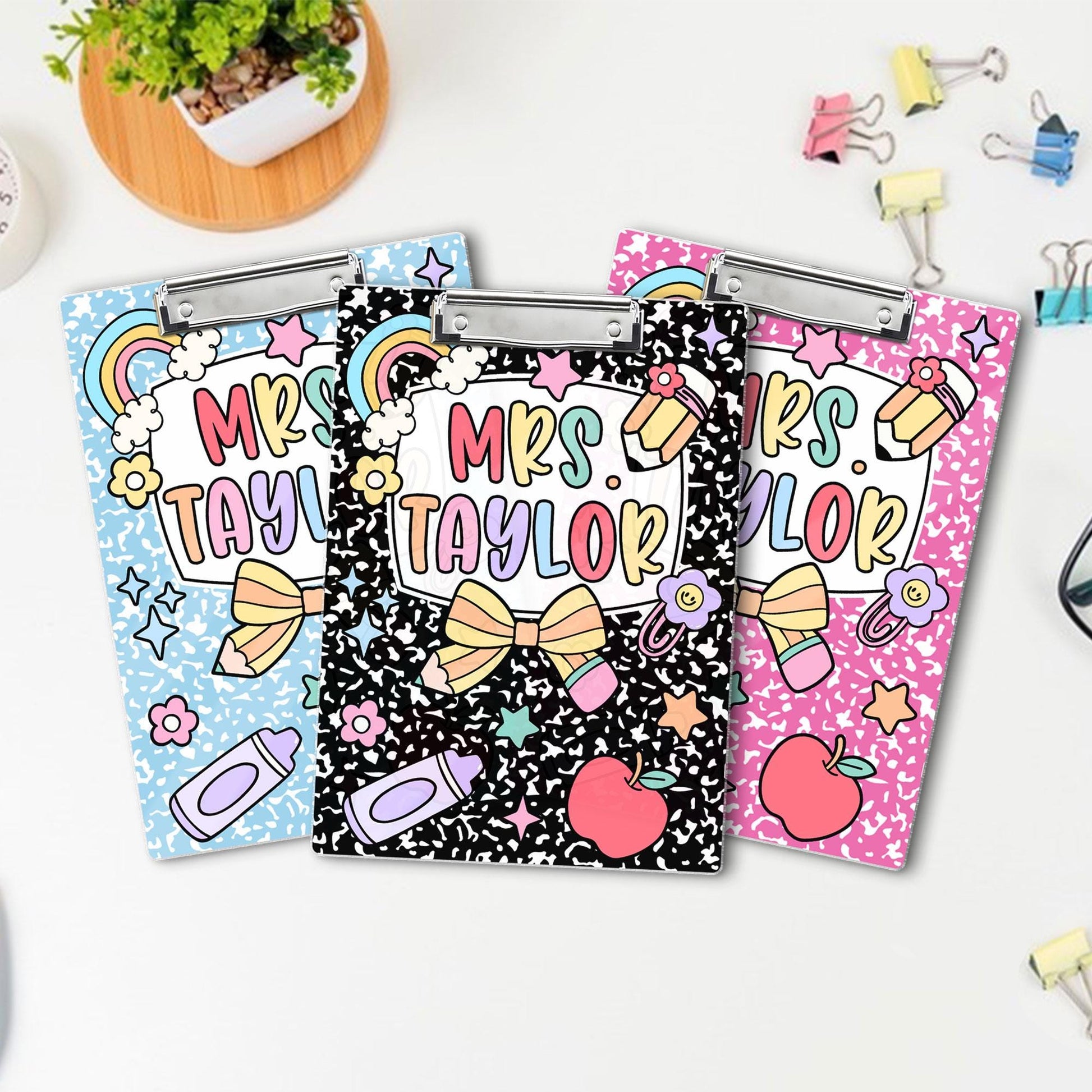 Custom Teacher Clipboard Composition Book With Name, Personalized Teacher Gift, Teacher Appreciation, School Supplies, Back To School Gift