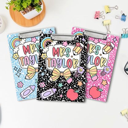 Custom Teacher Clipboard Composition Book With Name, Personalized Teacher Gift, Teacher Appreciation, School Supplies, Back To School Gift