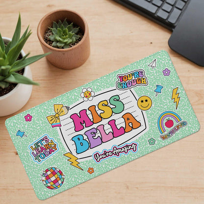 Personalized Teacher Desk Mat, Custom Teacher Composition Book Desk Mat With Name, Teacher Gifts, Back To School, Teacher Appreciation Gift