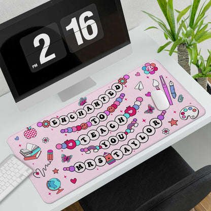 Personalized Teacher Desk Mat Enchanted To Teach You, Teacher Desk Mat With Name, Teacher Gifts, Back To School, Teacher Appreciation Gift