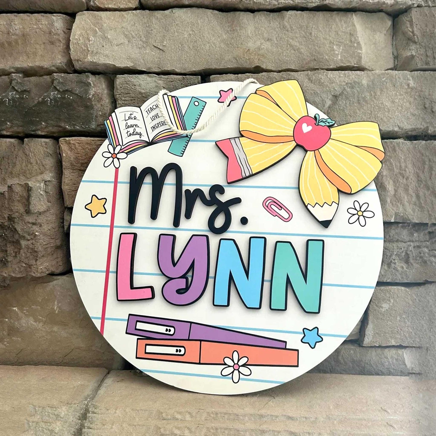 Teacher Appreciation Gift, Custom 3D Teacher Door Hanger With Name, Gift For Teacher, Teacher Name Sign Classroom Decor, Back To School Gift