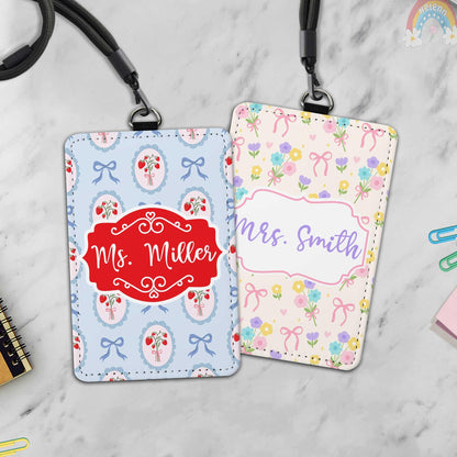 Personalized Teacher ID Badge Holder, Custom Badge Holder, ID Holder, Lanyard Accessory, Teacher Appreciation Gift, Back To School Gift