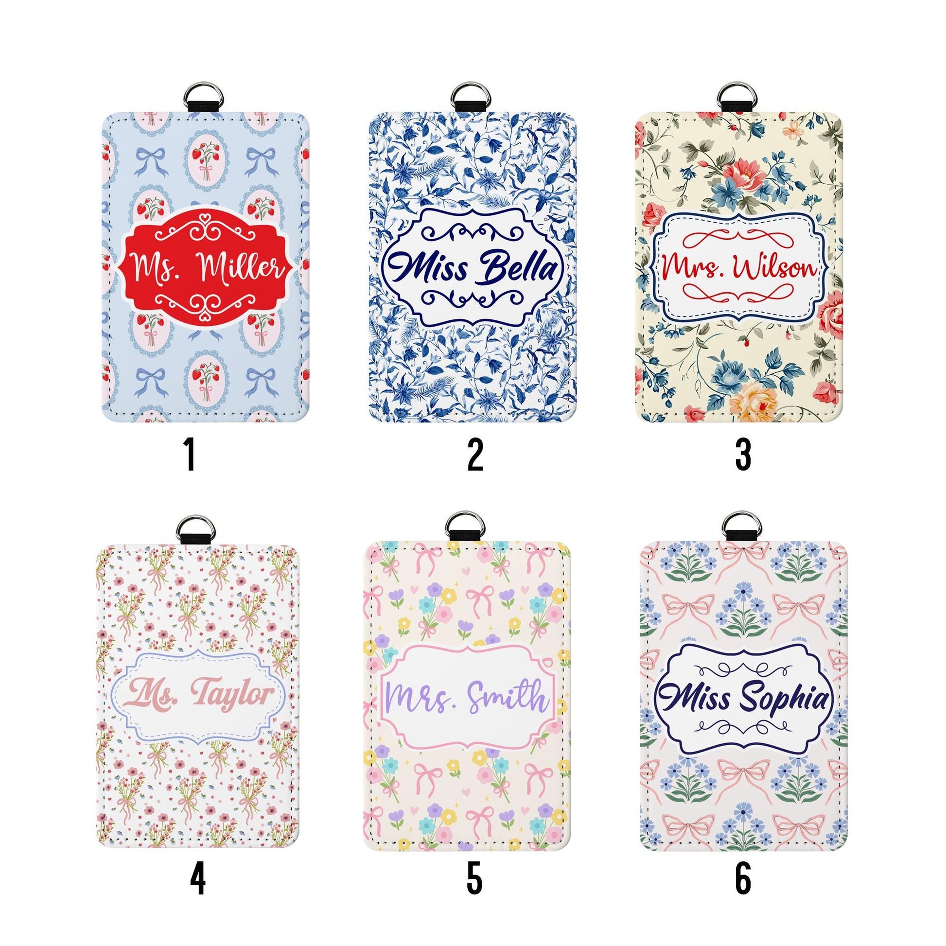 Personalized Teacher ID Badge Holder, Custom Badge Holder, ID Holder, Lanyard Accessory, Teacher Appreciation Gift, Back To School Gift