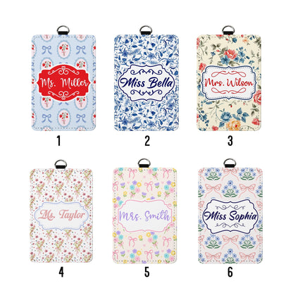 Personalized Teacher ID Badge Holder, Custom Badge Holder, ID Holder, Lanyard Accessory, Teacher Appreciation Gift, Back To School Gift