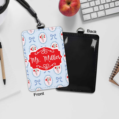 Personalized Teacher ID Badge Holder, Custom Badge Holder, ID Holder, Lanyard Accessory, Teacher Appreciation Gift, Back To School Gift