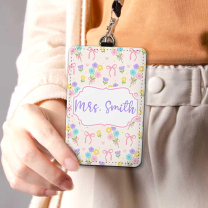 Personalized Teacher ID Badge Holder, Custom Badge Holder, ID Holder, Lanyard Accessory, Teacher Appreciation Gift, Back To School Gift