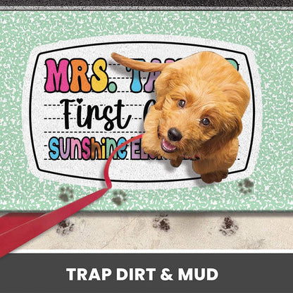 Personalized First Grade Welcome Doormat, Composition Notebook Classroom Office Doormat, Back to School Decor, Teacher Appreciation Gifts