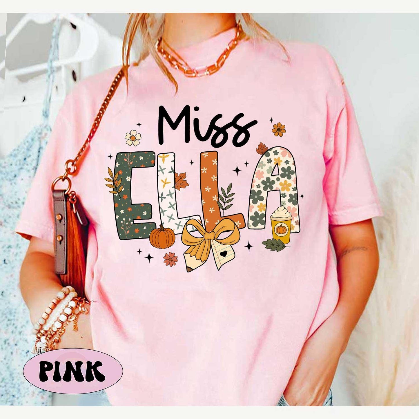 Personalized Teacher Fall Shirt, Teacher Pumpkin Fall Shirt, Fall Teacher Shirt, Teacher Thanksgiving Sweatshirt, Teacher Appreciation Gift