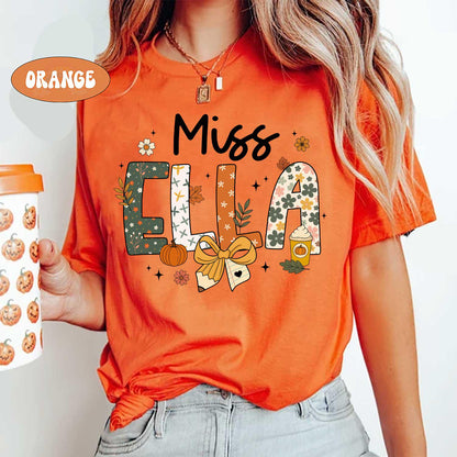 Personalized Teacher Fall Shirt, Teacher Pumpkin Fall Shirt, Fall Teacher Shirt, Teacher Thanksgiving Sweatshirt, Teacher Appreciation Gift