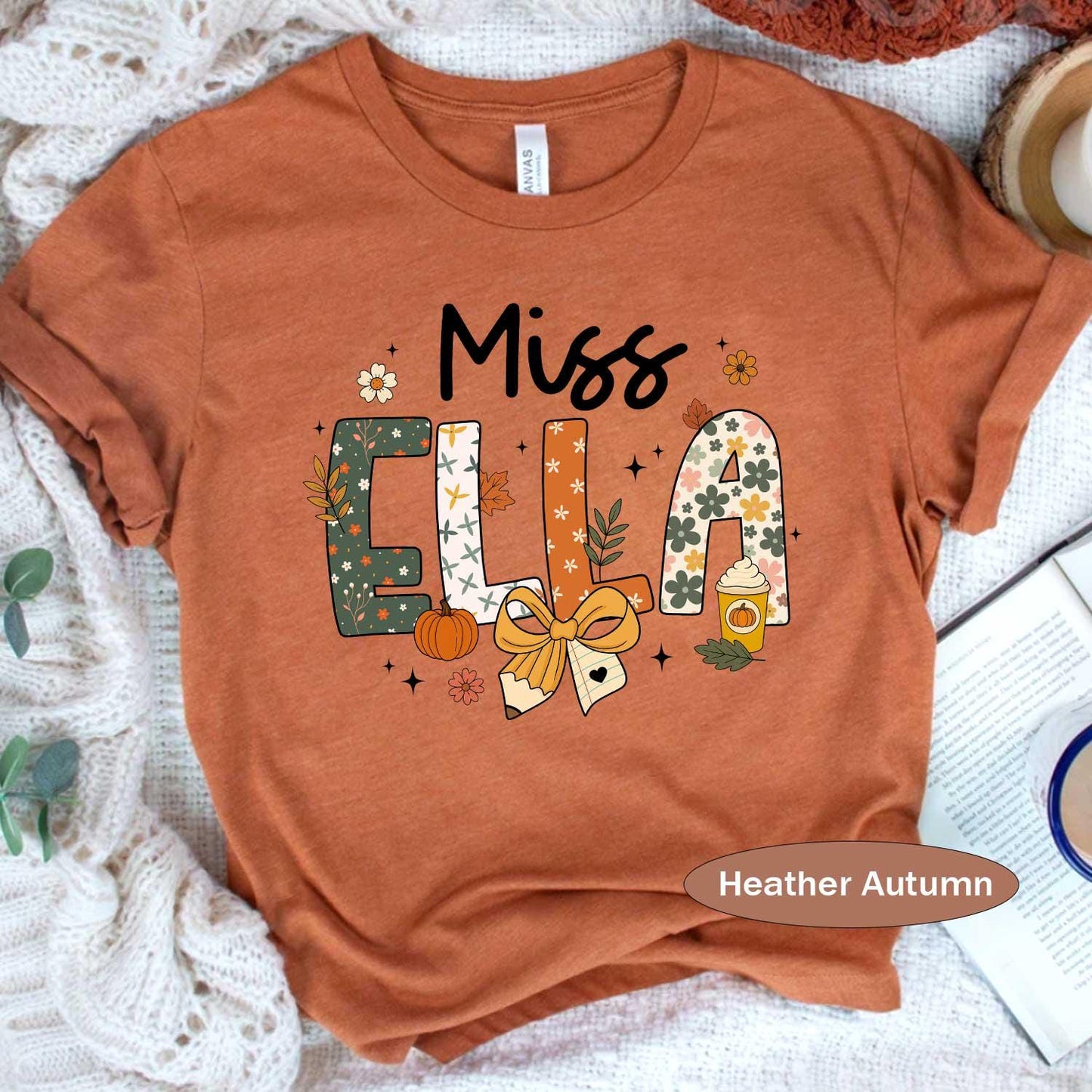 Personalized Teacher Fall Shirt, Teacher Pumpkin Fall Shirt, Fall Teacher Shirt, Teacher Thanksgiving Sweatshirt, Teacher Appreciation Gift