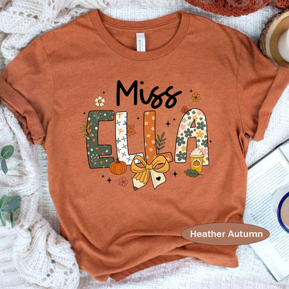 Personalized Teacher Fall Shirt, Teacher Pumpkin Fall Shirt, Fall Teacher Shirt, Teacher Thanksgiving Sweatshirt, Teacher Appreciation Gift