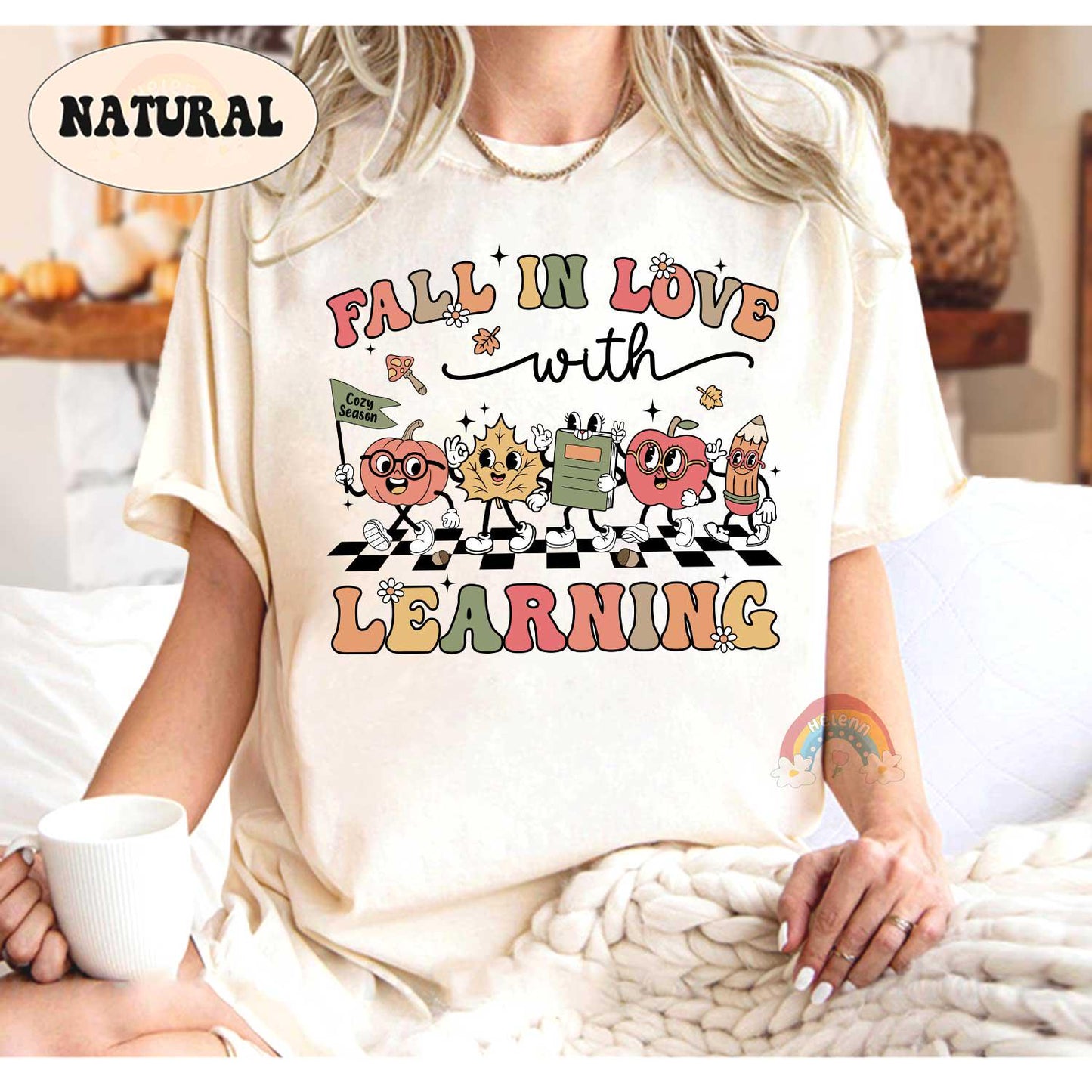 Teacher Shirt, Fall In Love With Learning, Teacher Pumpkin Fall Shirt, Halloween Spooky Shirt, Teacher Thanksgiving Sweatshirt, Teacher Gift