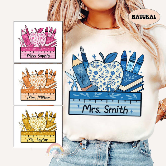 Personalized Teacher Shirt, Custom Teacher School Supplies Shirt, Back To School Shirt, First Day Of School, Teacher Appreciation Gifts