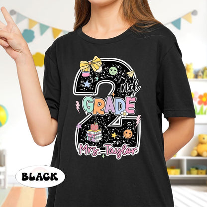 Custom Second Grade Teacher Shirt, 2nd Grade Teacher Shirt, Custom Teacher Name Shirt, Back To School Shirt, Teacher Appreciation Gift