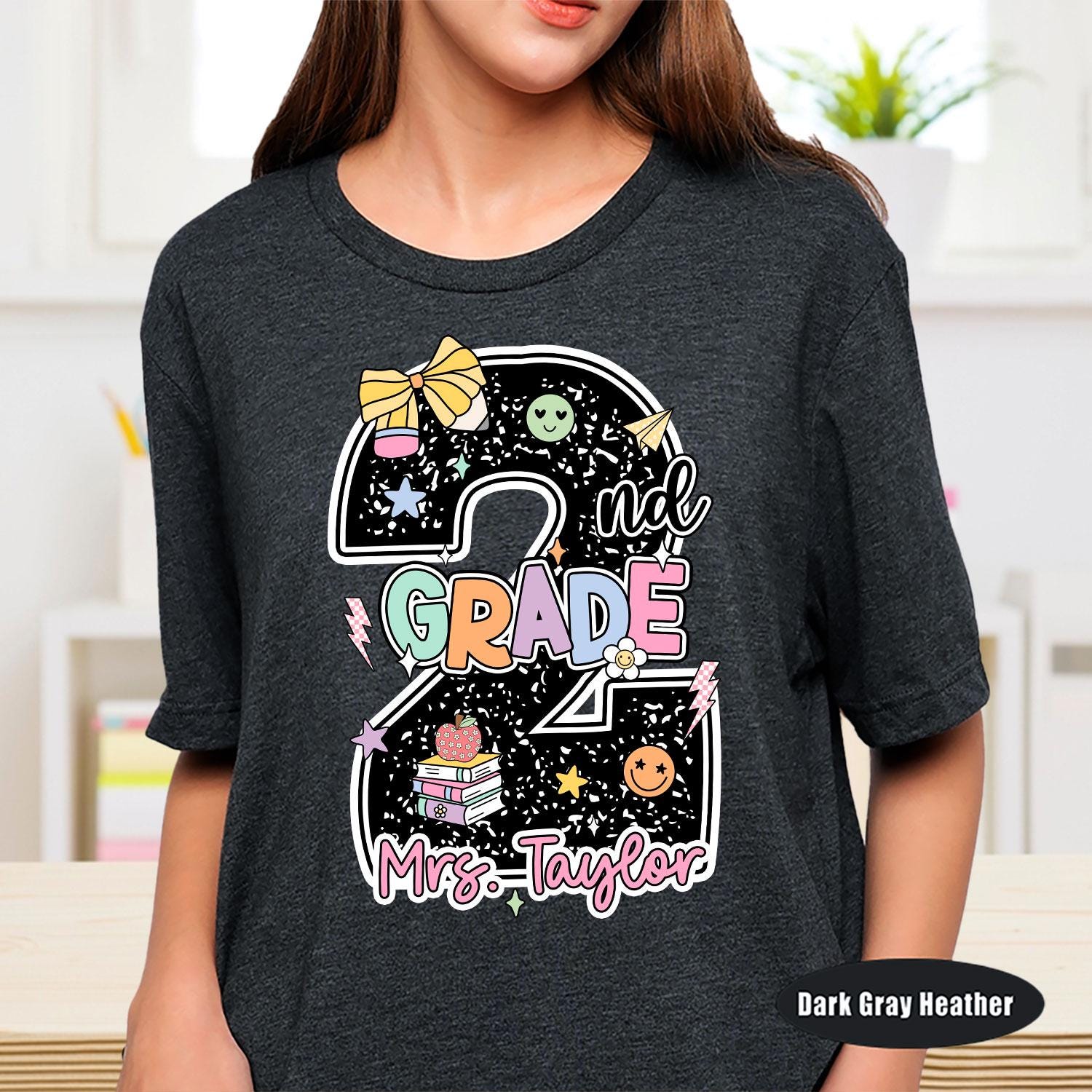 Custom Second Grade Teacher Shirt, 2nd Grade Teacher Shirt, Custom Teacher Name Shirt, Back To School Shirt, Teacher Appreciation Gift